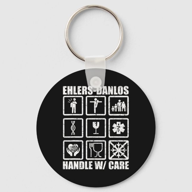 Fun Ehlers Danlos Syndrome Awareness Gift Men Wome Keychain (Front)
