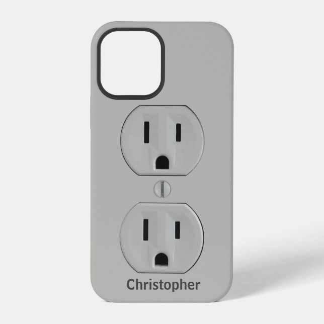 Fun electrical Wall Plug - Personalized iPhone Case (Back)