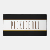 Fun Elegant Black White Stripes PICKLEBALL Text 