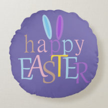 Fun Elegant Colourful Bunny Happy Easter on Purple