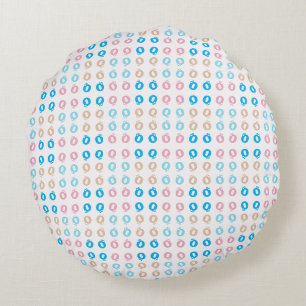 Fun Elegant Monogrammed Pink Blue Kids Lettering Round Pillow