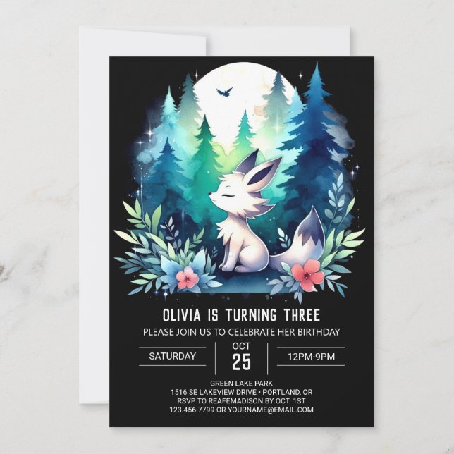 Fun Elegant Wolf Birthday Invitation (Front)