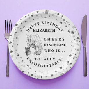 Fun Elephant Birthday Party Paper Plates