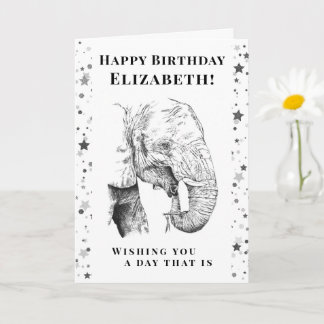 Fun Elephant Bonne Carte de voeux d'anniversaire