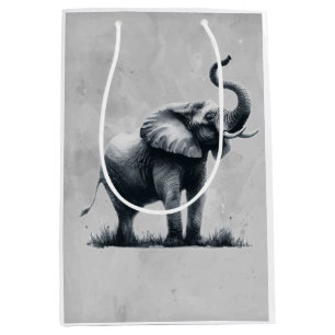 Fun Elephant Quote Animal Art Medium Gift Bag