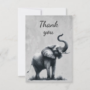 Fun Elephant Wildlife Animal Humour Thank You Card
