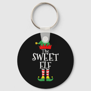 Fun Elf Christmas Pyjamas Family 1 Keychain