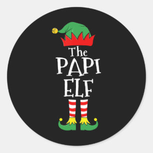 Fun Elf Christmas Pyjamas Family Classic Round Sticker