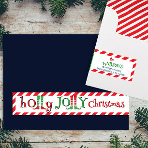 Fun Elf Legs Holly Jolly Christmas Wrap Around Label