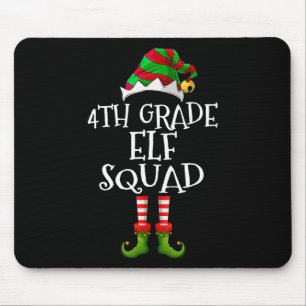 Fun Elf Squad 4th Grade Teacher Christmas Students Mouse Pad