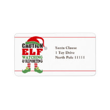 Fun ELF WATCHING Christmas Gift Label