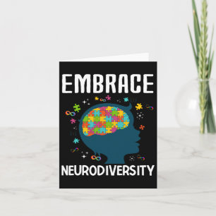 Fun Embrace Neurodiversity Quote Autism Awareness Card