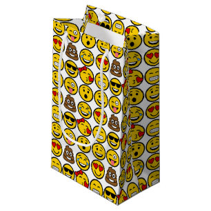 Fun Emoji Pattern Emotion Faces Small Gift Bag