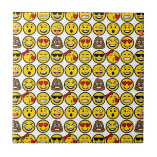 Fun Emoji Pattern Emotion Faces Tile
