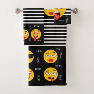 Fun Emojis Bath Towel Set