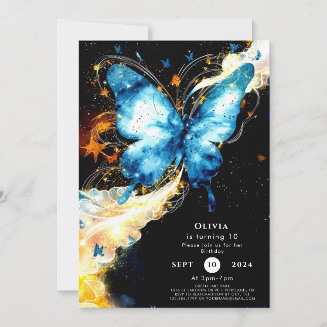 Fun Enchantment Butterfly Birthday Invitation (Front)