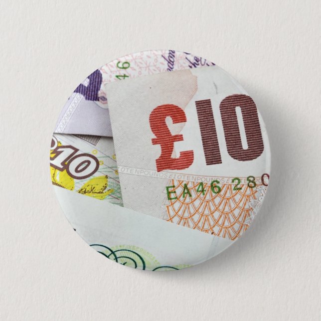 Fun English money pattern accessories Pound notes 2 Inch Round Button (Front)