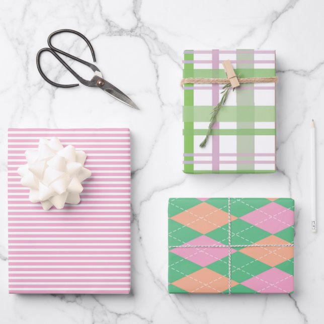 Fun ensemble de papier d'emballage motif coloré (Recto)