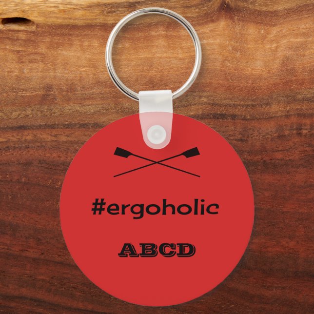 Fun ergoholic slogan personalized initials keychain (Front)