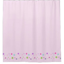 Fun et mignon rideau de douche rose avec étoiles