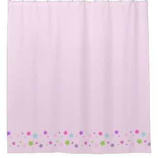 Fun et mignon rideau de douche rose avec étoiles