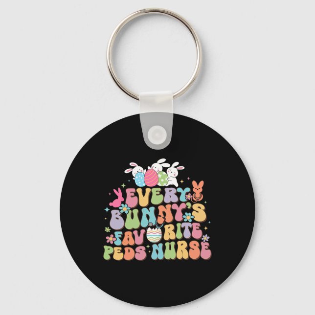 Fun Every Bunny's Favourite Peds Nurse Nursing Eas Keychain (Front)