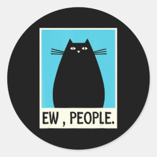 Fun Ew People cat Japanese Cat Kawaii Anime Classic Round Sticker