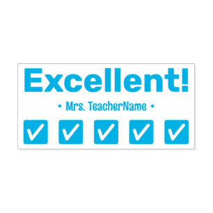 Fun "Excellent!" Teacher Feedback Rubber Stamp