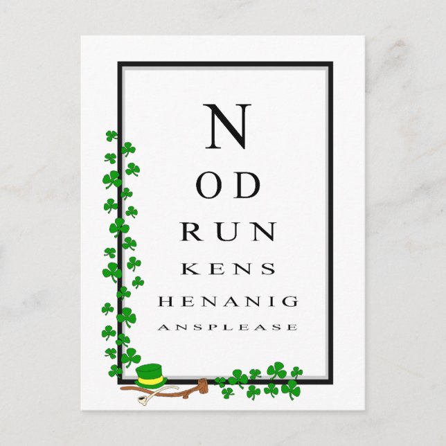 Fun eye Test No Drunken Shenanigans Please Postcard (Front)