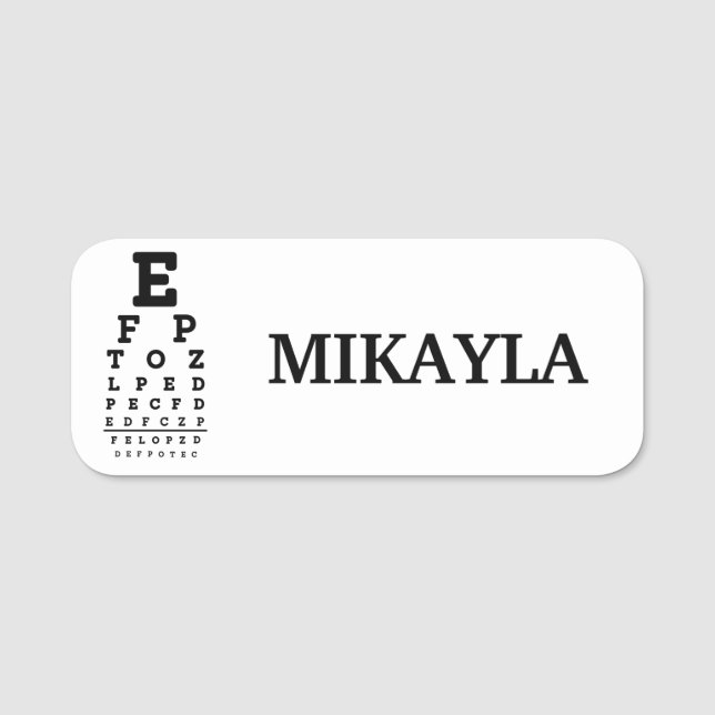 Fun Eyechart Optician Name Tag (Front)