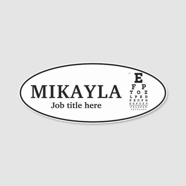 Fun Eyechart Optician Name Tag (Front)