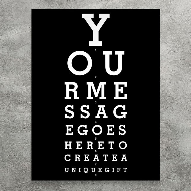 Fun Eyesight Test Chart Personalized Message (Fun Eyesight Test Chart Personalized Message)