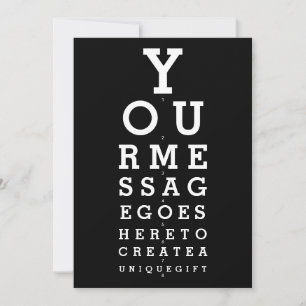 Fun Eyesight Test Chart Personalized Message Invitation