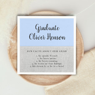 Fun Fact about Graduate Blue Simple Graduation   Napkin