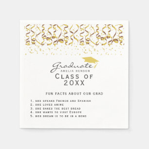 Fun Fact about Graduate Gold Confetti Graduation  Napkin