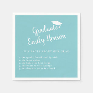 Fun Fact about Graduate Mint Blue Graduation Napkin