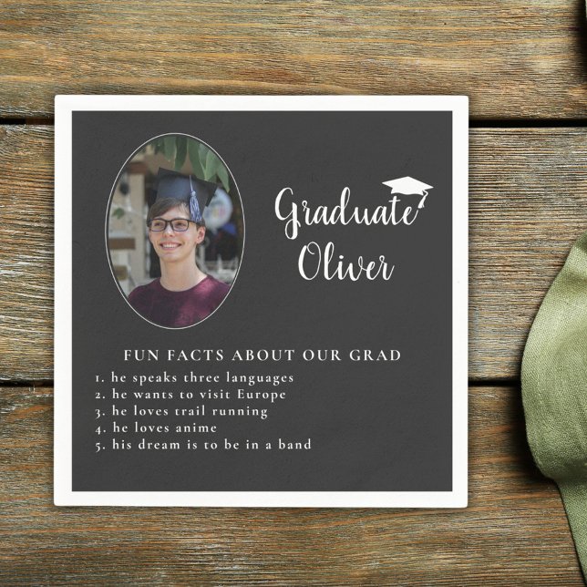 Fun Fact about Graduate Photo Graduation Party Napkin (Creator Uploaded)