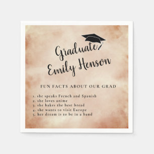Fun Fact about Graduate Watercolor Graduation  Napkin