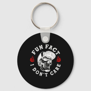 Fun Fact I Dont Care Funny Skeleton Sarcastic (on Keychain