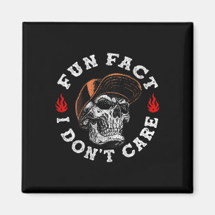 Fun Fact I Dont Care Funny Skeleton Sarcastic (on Magnet