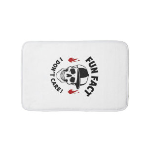 Fun Fact I Don't Care Funny Skeleton Saying (1) Bath Mat