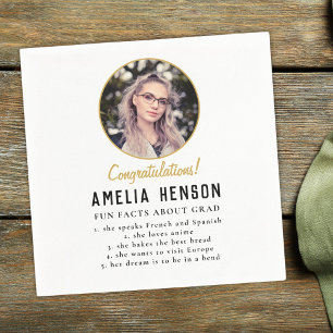 Fun Fact Simple Graduate Photo Graduation Party Na Napkin