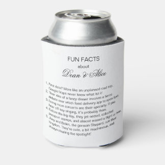 Fun Facts about Bride & Groom Modern Simple Photo Can Cooler