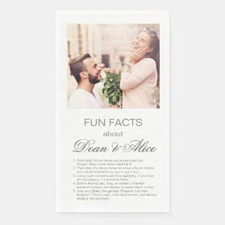 Fun Facts about Bride & Groom Modern Simple Photo Napkin