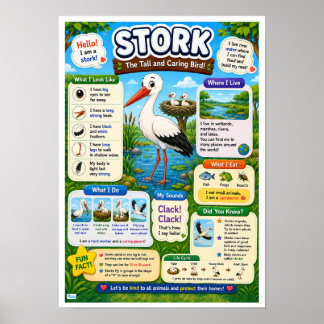 Fun Facts About Stork For Kids Poster