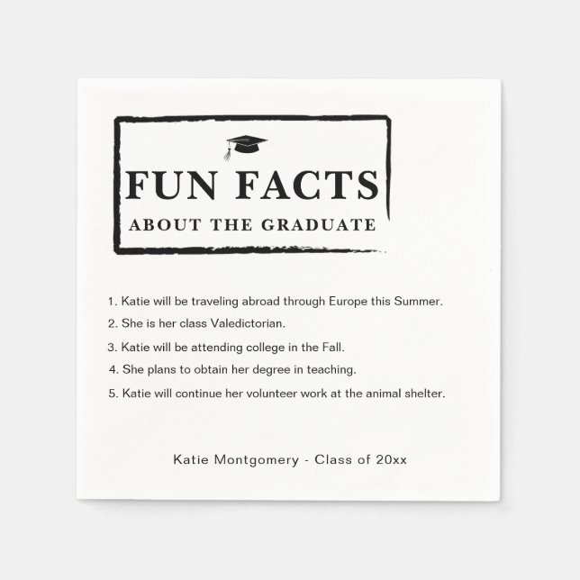 Fun Facts About The Graduate Paper Napkins (Front)