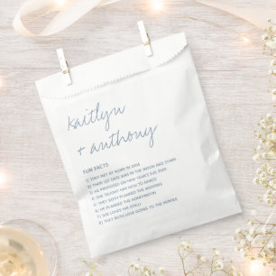 Fun Facts About The Newlyweds Modern Wedding Favour Bag