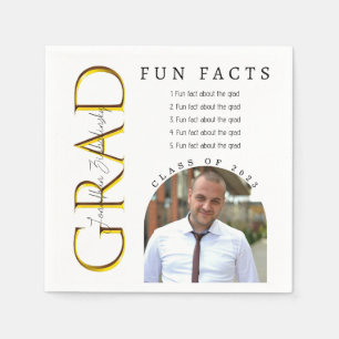 Fun Facts Arched Photo Graduation Napkin