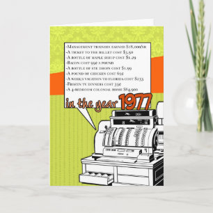 Fun Facts Birthday – Cost of Living in 1977 Card