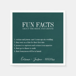 Fun Facts Deep Teal Personalized Napkin